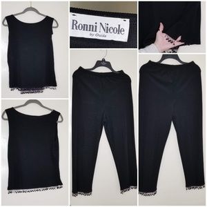 VTG Ronni Nicole Blk Size M Tank Crop Set